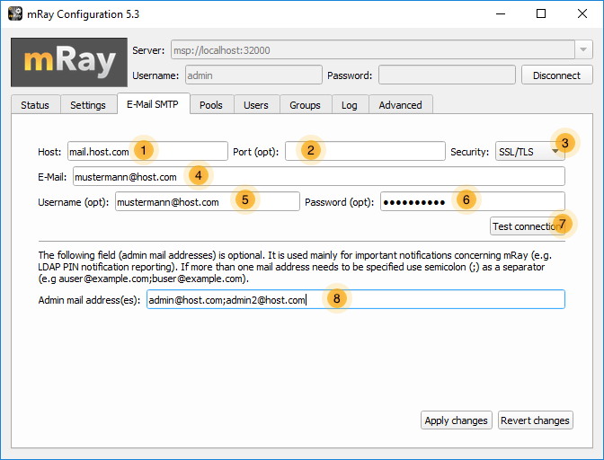 config smtp